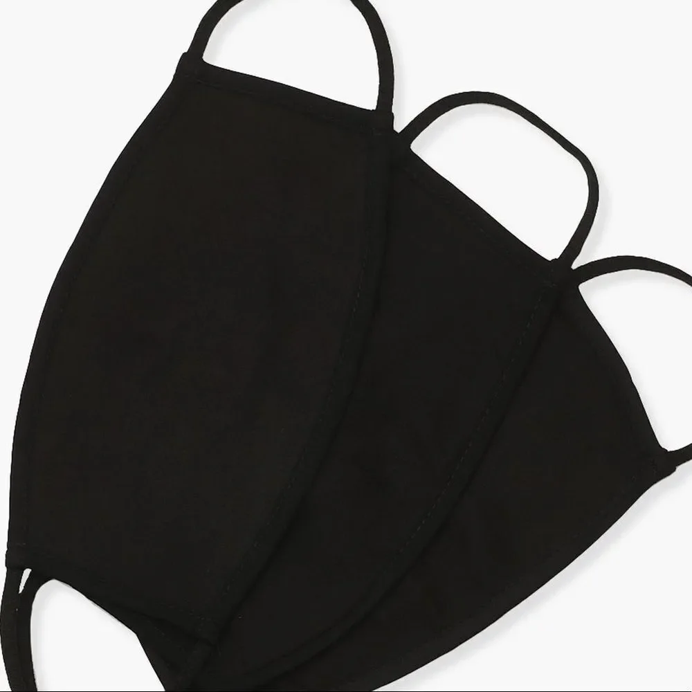 Set of Three Face Masks Black Washable Reusable, Sustainable, Face Covers Masks